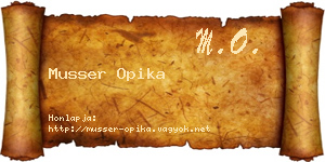 Musser Opika névjegykártya